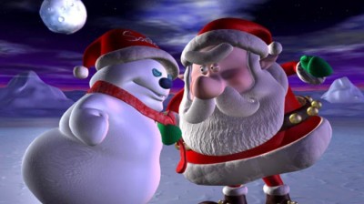 Le père noël contre le bonhomme de neige